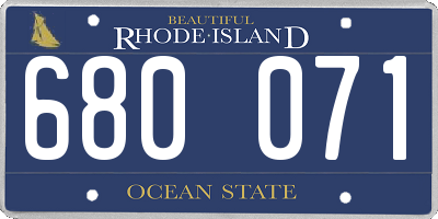 RI license plate 680071