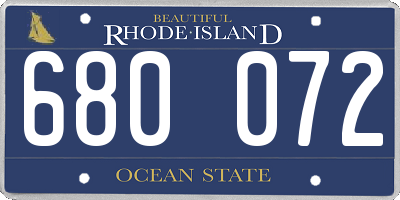 RI license plate 680072