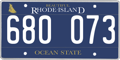 RI license plate 680073