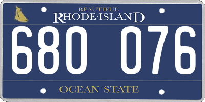 RI license plate 680076
