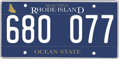 RI license plate 680077