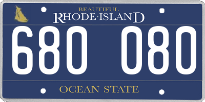RI license plate 680080