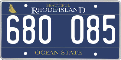 RI license plate 680085