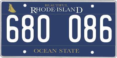 RI license plate 680086