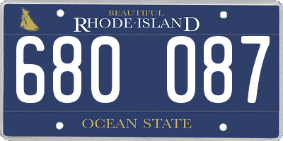 RI license plate 680087