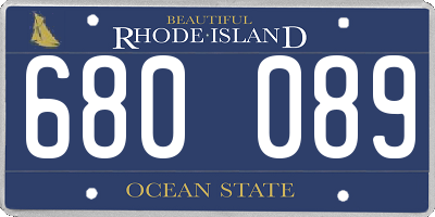 RI license plate 680089