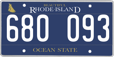 RI license plate 680093
