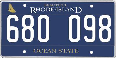 RI license plate 680098