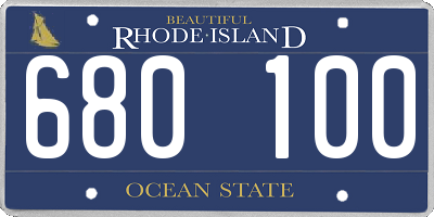 RI license plate 680100