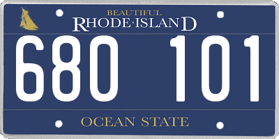 RI license plate 680101