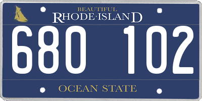 RI license plate 680102