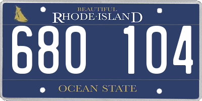 RI license plate 680104