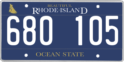 RI license plate 680105