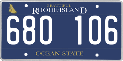 RI license plate 680106