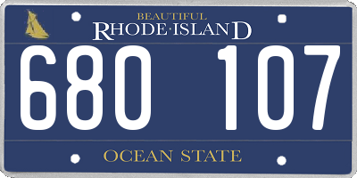 RI license plate 680107