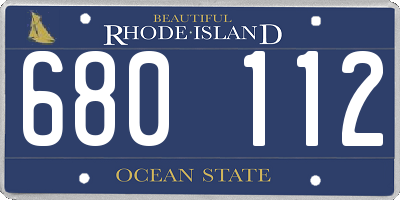 RI license plate 680112