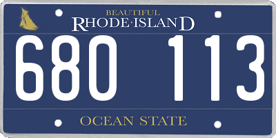 RI license plate 680113