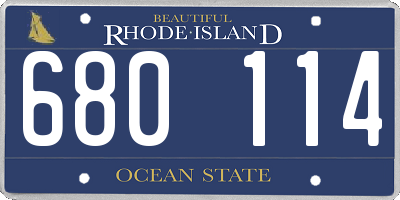 RI license plate 680114