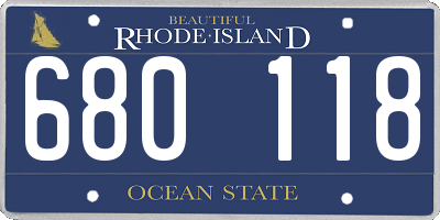 RI license plate 680118