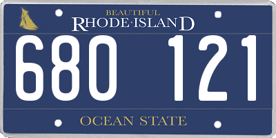 RI license plate 680121