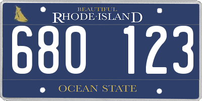 RI license plate 680123