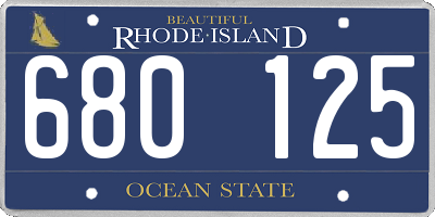 RI license plate 680125