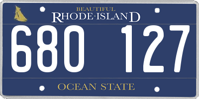 RI license plate 680127