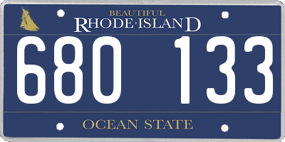 RI license plate 680133