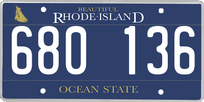 RI license plate 680136