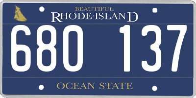 RI license plate 680137
