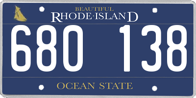 RI license plate 680138