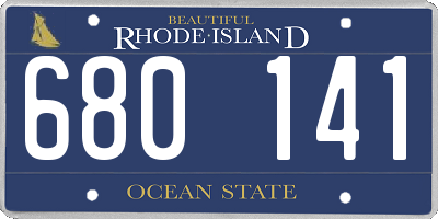RI license plate 680141