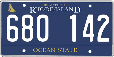 RI license plate 680142
