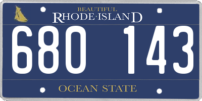 RI license plate 680143
