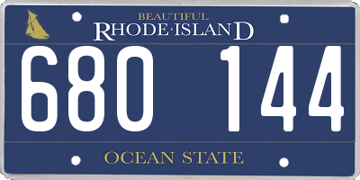 RI license plate 680144