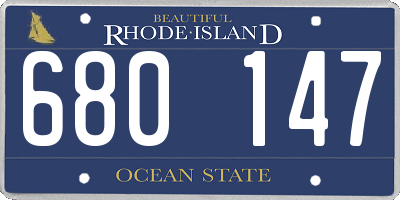 RI license plate 680147