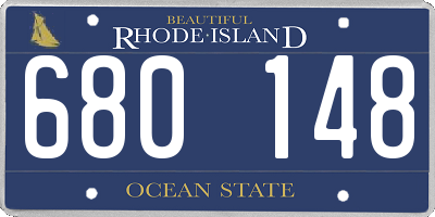 RI license plate 680148