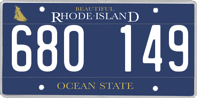 RI license plate 680149