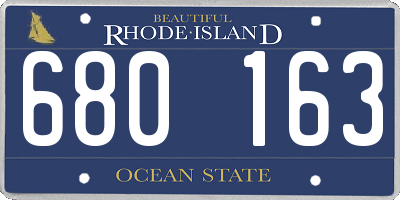 RI license plate 680163