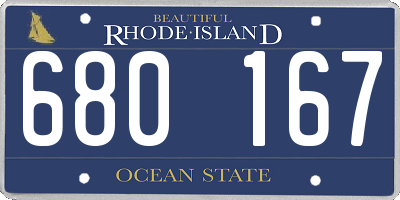 RI license plate 680167