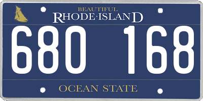 RI license plate 680168