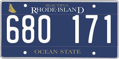RI license plate 680171