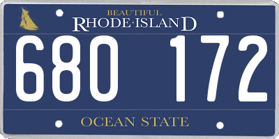 RI license plate 680172