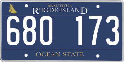 RI license plate 680173