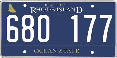 RI license plate 680177
