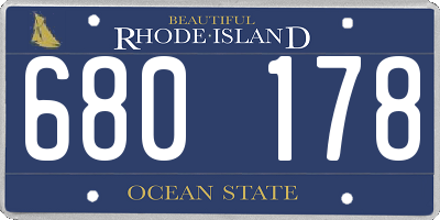 RI license plate 680178