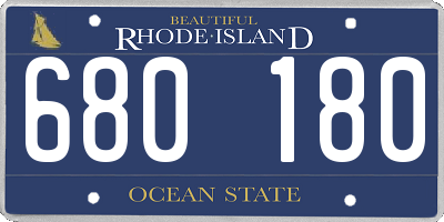 RI license plate 680180