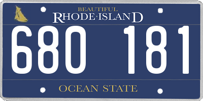 RI license plate 680181