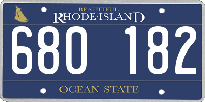 RI license plate 680182