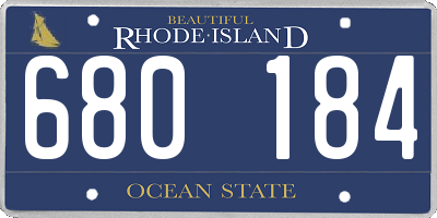 RI license plate 680184